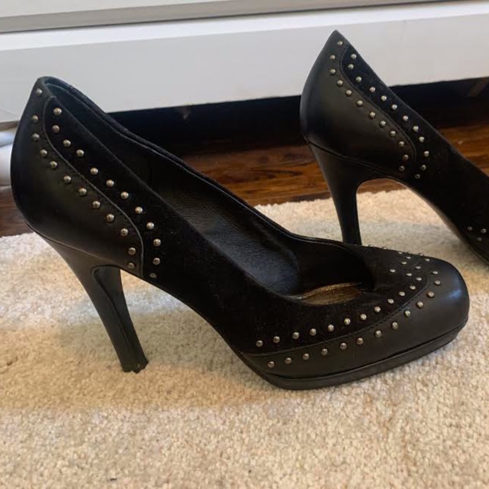 Black studded pumps